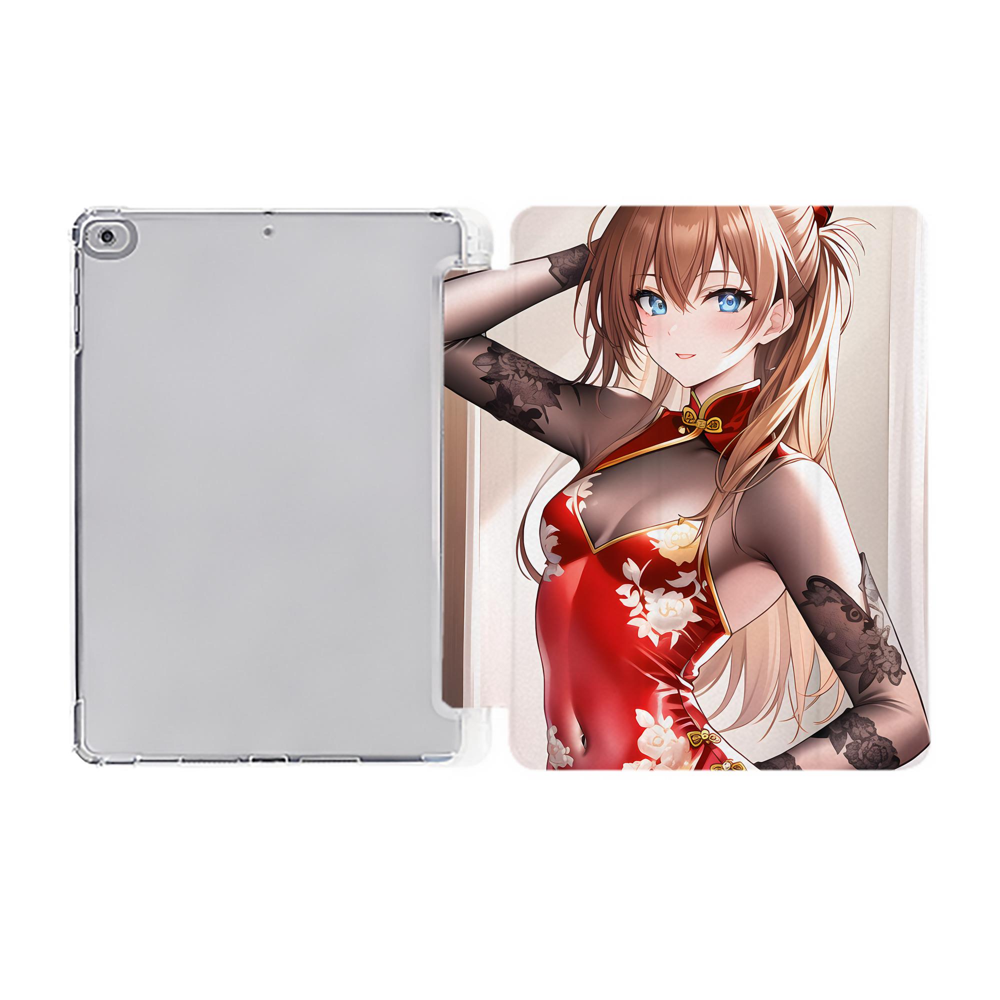 （画像用） EVA 新世紀エヴァンゲリオン IPad ケース ペン収納付き 三つ折りスタンド PUレザー×シリコン 対応機種9.5/10.5/10.9インチ